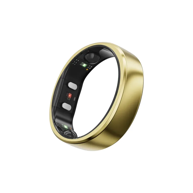 RingConn Gen 2 en finition Royal Gold avec capteurs visibles à l’intérieur